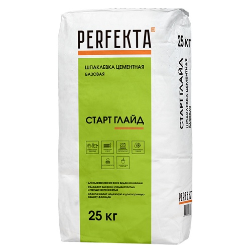 Шпатлевка цементная Perfekta Старт Глайд базовая 25 кг