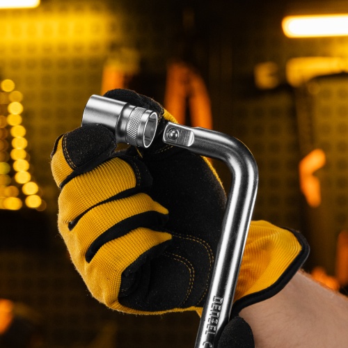 Вороток Г-образный, 250*50 мм, квадрат 1/2", CrV, матовый хром Denzel фото 8 Вороток Г-образный, 250*50 мм, квадрат 1/2", CrV, матовый хром Denzel фото 8