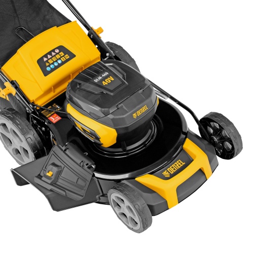Газонокосилка аккумуляторная бесщет. DLM-460, 460 мм, травосб. 65 л., Li-Ion, 40 В Denzel фото 15