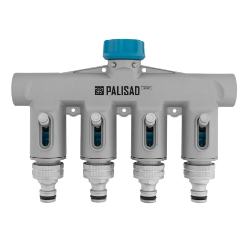 Разветвитель четырехканальный, с внутренней резьбой 3/4", алюминий, LUXE Palisad фото 2