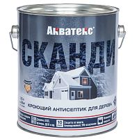 Антисептик акриловый кроющий для древесины Акватекс Сканди полуматовый база C 2,5 л