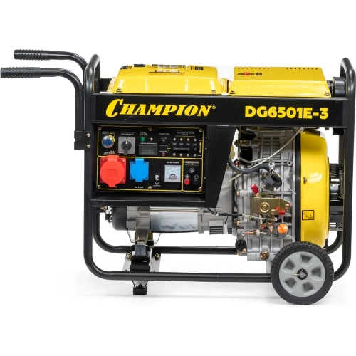 Генератор дизельный CHAMPIOND G6501E-3 400В 6,2/6,8 кВА 8,9 лс, 12,5 л, 12V эл.стартер, колеса, счетчик VIDG6501E-3