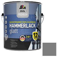 Эмаль на ржавчину молотковая Dufa Premium Hammerlack 3-в-1 темно-серая 0,75 л