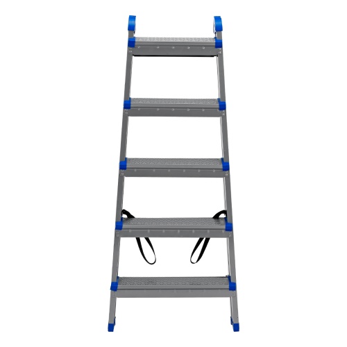 Стремянка двухсторонняя 5 ступеней, сталь профиль, стальные ступени, Сибртех фото 4