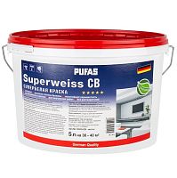 Краска интерьерная Pufas Superweiss СВ морозостойкая супербелая 5 л/7,9 кг