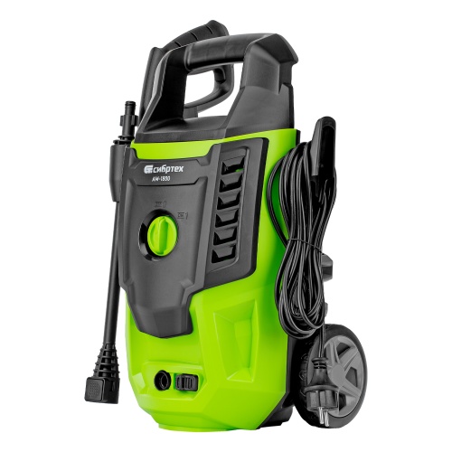 Моечная машина высокого давления АМ-1800, 1800 Вт, 140 бар, 350 л/ч, колесная Сибртех