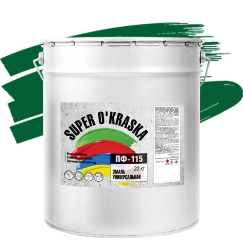 Эмаль Super Okraska ПФ-115 зеленая глянцевая 20 кг
