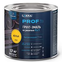 Грунт-эмаль по ржавчине 4 в 1 Лакра Prof it желтый 1,7 кг