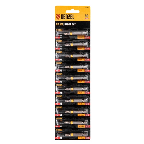 Бита PH2х50, сталь легированная S2, 10 шт., Е 6,3, шестигранный профиль, отрывная упаковка Denzel фото 4 Бита PH2х50, сталь легированная S2, 10 шт., Е 6,3, шестигранный профиль, отрывная упаковка Denzel фото 4