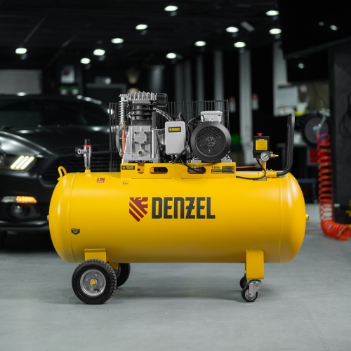 Компрессор воздушный BCI3000-T/200, ременный привод , 3.0 кВт, 200 литров, 530 л/мин Denzel фото 20