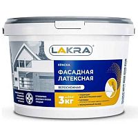 Краска фасадная латексная Лакра белоснежная 3 кг