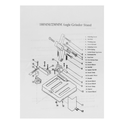 Станок для крепления УШМ COS-230 Sparta фото 14 Станок для крепления УШМ COS-230 Sparta фото 14