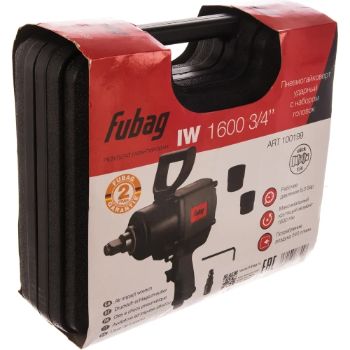 Ударный пневмогайковерт FUBAG IW1600 + набор головок 100199 фото 6