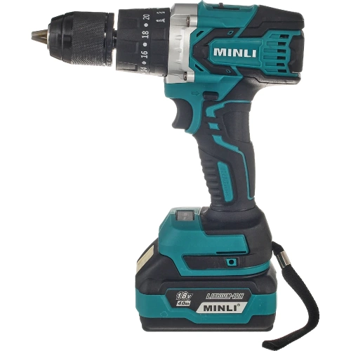 Аккумуляторная бесщеточная ударная дрель-шуруповерт MINLI 13 mm 80N.m Li-ion 18Vx2 DC105-4.0A фото 3 Аккумуляторная бесщеточная ударная дрель-шуруповерт MINLI 13 mm 80N.m Li-ion 18Vx2 DC105-4.0A фото 3