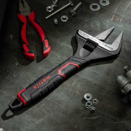 Ключ разводной, тонкие губки, фосфатированный, двухкомпонентная рукоятка, 300 мм, PRO Matrix фото 5