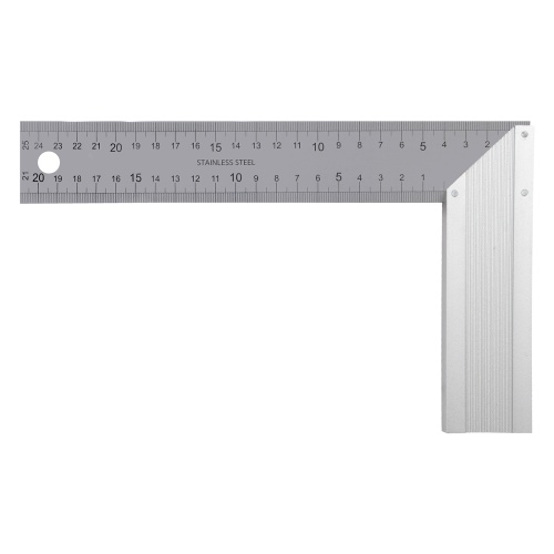 Угольник стальной 250 мм, нержавеющая сталь, градуировка, алюминиевое основание Denzel фото 2