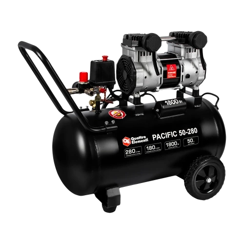 Безмасляный поршневой компрессор QUATTRO ELEMENTI PACIFIC 50-280 280 л/мин, 50 л, 2.5 л.с, 8 бар 915-342 фото 9
