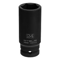 Головка ударная удлиненная шестигранная, 24 мм, 1/2, CrMo Stels