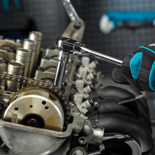 Ключ-трещотка 3/8", CrV, 120 зубьев, цельнометаллический, хром Gross фото 9