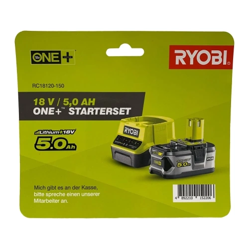 Набор Ryobi ONE+ RC18120-150 5133003366 аккумулятор (18 В; 5.0 А*ч; Li-Ion) и зарядное устройство RC18120 фото 4 Набор Ryobi ONE+ RC18120-150 5133003366 аккумулятор (18 В; 5.0 А*ч; Li-Ion) и зарядное устройство RC18120 фото 4