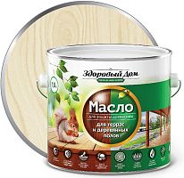 Масло деревозащитное Здоровый дом для террас и полов Слоновая кость 1,8 л