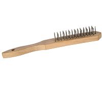 Щетка 3-рядная Biber 70930 стальная с деревянной ручкой