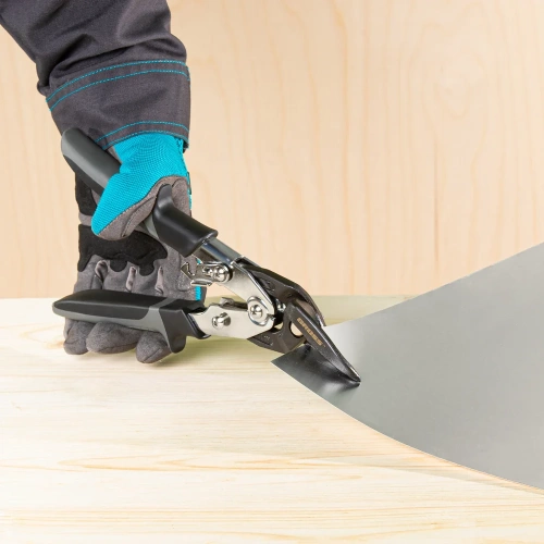 Ножницы по металлу, усиленные, 255 мм, прямой и левый рез, сталь СrMo, двухкомпонентные рукоятки GROSS PIRANHA 78349 фото 6 Ножницы по металлу, усиленные, 255 мм, прямой и левый рез, сталь СrMo, двухкомпонентные рукоятки GROSS PIRANHA 78349 фото 6