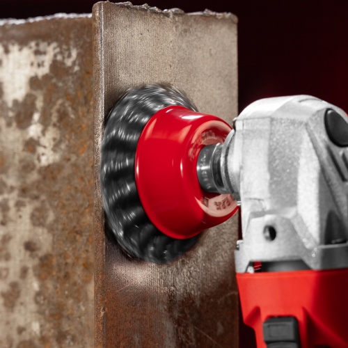 Щетка для УШМ, 75 мм, М14, "чашка", крученая проволока 0.5 мм Matrix фото 9