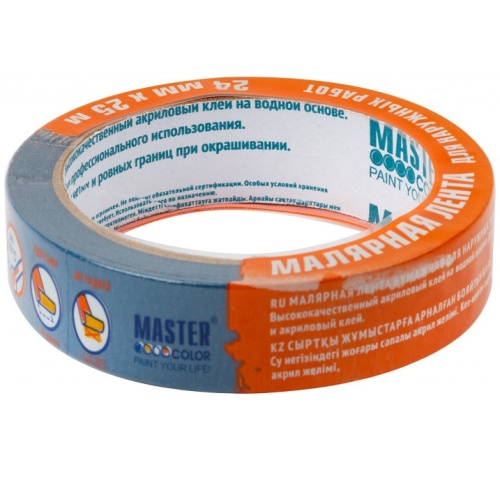 Лента малярная бумажная Master Color 30-6112 синяя 24 мм 25 м фото 3