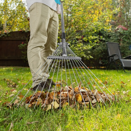 Грабли веерные стальные, 190 - 520 х 1200 - 1500 мм, 15 зубьев, раздвижные, стальной черенок, Palisad фото 11