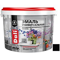 Эмаль универсальная акриловая Dali 80243 атмосферостойкая полуматовая база А черная RAL 9005 2,2 кг