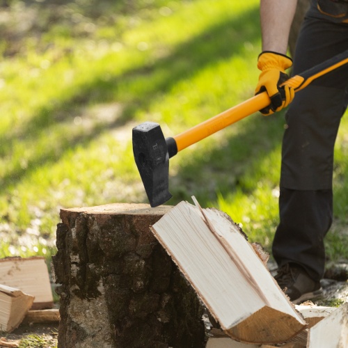 Колун-кувалда 4000 г, кованая, фибергласовая  рукоятка c TPR покрытием, 880 мм Denzel фото 11