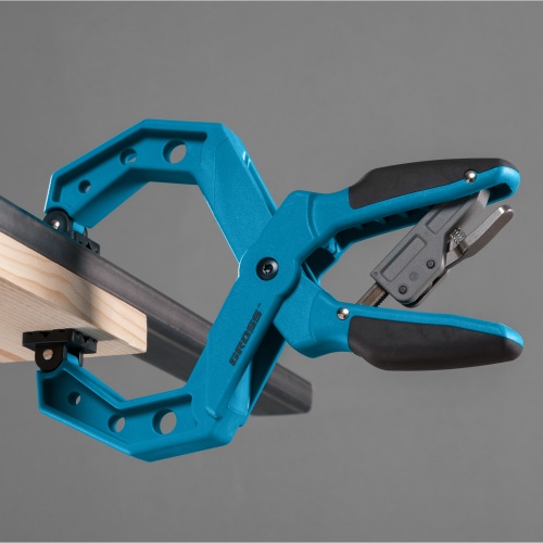 Струбцина клещеобразная 4, пластиковый корпус, храповой механизм жесткой фиксации, 100 мм Gross фото 10 Струбцина клещеобразная 4, пластиковый корпус, храповой механизм жесткой фиксации, 100 мм Gross фото 10