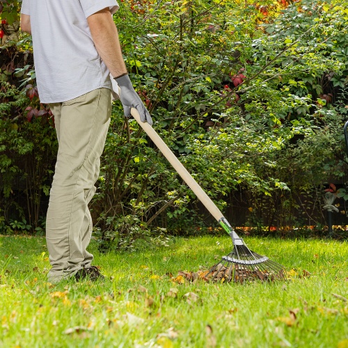 Грабли веерные стальные, 385 х 1450 мм, 20 плоских зубьев, деревянный черенок, Сибртех фото 6 Грабли веерные стальные, 385 х 1450 мм, 20 плоских зубьев, деревянный черенок, Сибртех фото 6