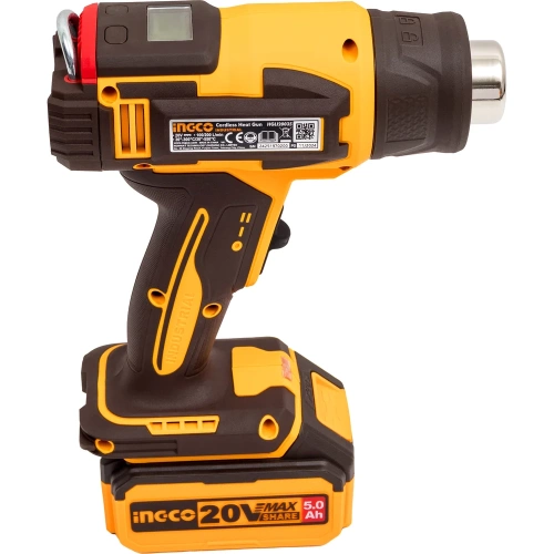 Фен аккумуляторный INGCO 20В ЖК-дисплей 1хАКБ 5Ач и ЗУ INDUSTRIAL HGLI20035 фото 6 Фен аккумуляторный INGCO 20В ЖК-дисплей 1хАКБ 5Ач и ЗУ INDUSTRIAL HGLI20035 фото 6