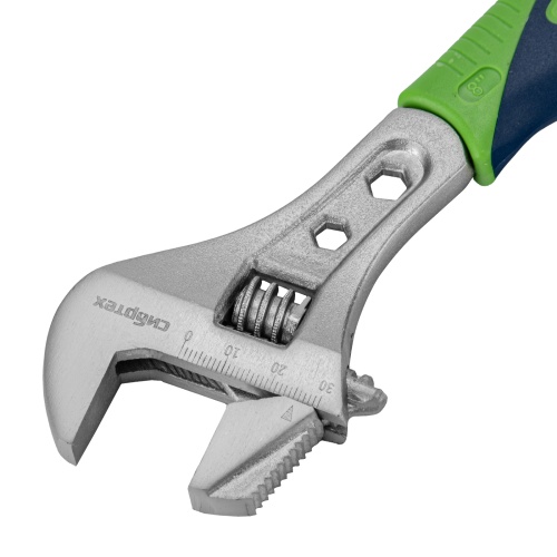 Ключ разводной, 200мм, переставная губка, 2-х комп.рукоятка Сибртех фото 5