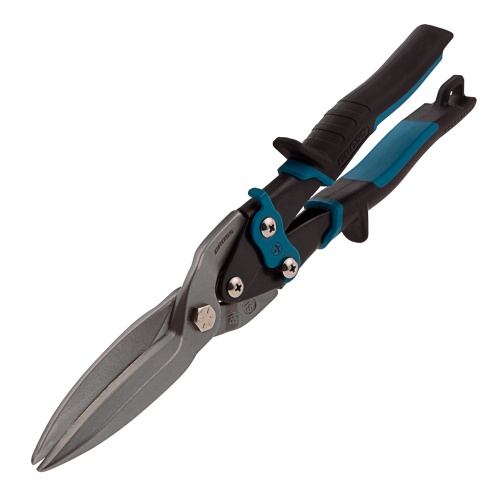 Ножницы по металлу "Piranha", 270 мм, прямой проходной рез, сталь СrMo, двухкомпонентные рукоятки Gross