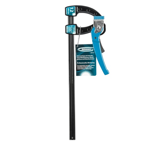 Струбцина реечная быстрозажимная 12, металлический корпус, рычажный храповой механизм, 300 мм Gross фото 10