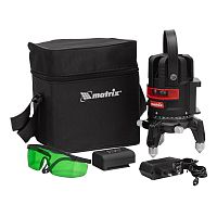 Лазерный уровень ML 06 Green, 30 м, 520 нм, аккумулятор Li 2800 мАч, резьба 5/8" Matrix