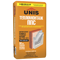Клей для пенополистирола Unis Тепломонтаж 25 кг