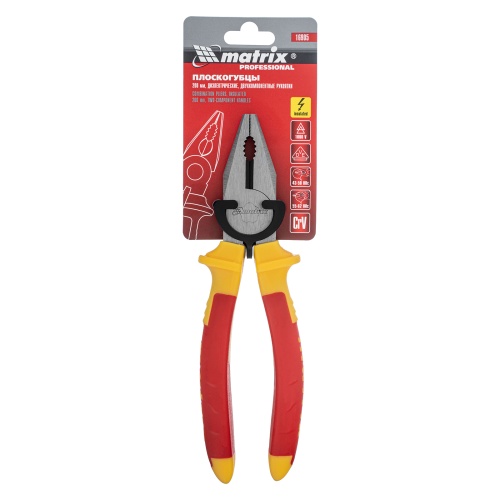 Плоскогубцы комбинированные Insulated, 200 мм, двухкомпонентные рукоятки Matrix Professional фото 6