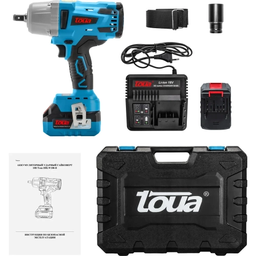 Импульсный аккумуляторный гайковерт TOUA DBLW180B 18v, 1АКБ+ЗУ DBLW180B-1 фото 10