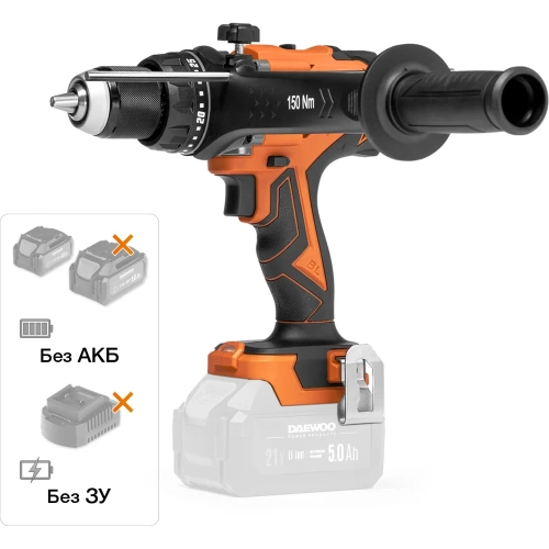 Дрель-шуруповерт ударная аккумуляторная DAEWOO без АКБ и ЗУ DAA 7521Li фото 11