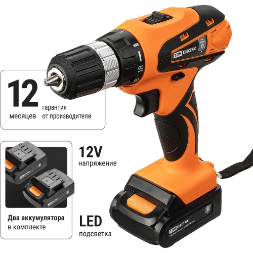 Аккумуляторная дрель-шуруповерт TDM ELECTRIC ДША-12-ЛК1 ТМ SQ1030-0202 фото 3