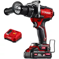 Бесщеточная ударная дрель-шуруповерт ЗУБР 20 В, 165 Н·м, 1 АКБ LMS (2 А·ч) ДБУ-165-21
