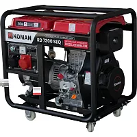Генератор дизельный KOMAN 220В/380В, мощность 7000Вт-7300Вт, силовая розетка, эл. стартер, колеса RD7300SEQ