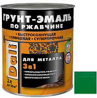 Грунт-эмаль по ржавчине Dali 3 в 1 гладкая RAL 6029 зеленая 2 л