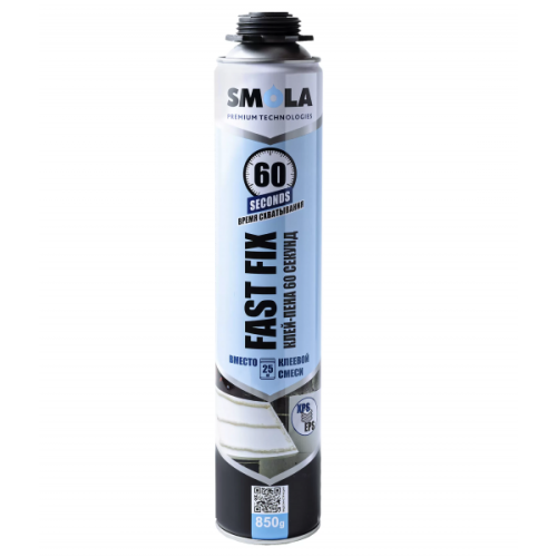 Клей-пена профессиональная всесезонная монтажная Elastic&Acoustic Smola Fast Fix 60 Секунд