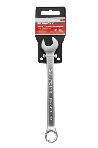 Ключ комбинированный, 13 мм, CrV, матовый хром Matrix фото 4