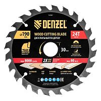 Пильный диск по дереву ф190 х 30 мм, 24 зубьев Denzel